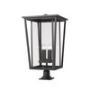 Z-Lite Seoul 4 Light Outdoor Pier Mounted Fixture, Black & Clear 571PHXXLR-533PM-BK